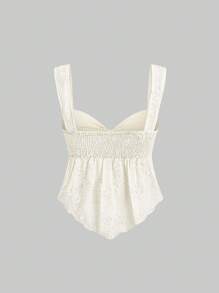 Sweetra Áo ba lỗ nữ thiết kế nơ jacquard phong cách Âu Mỹ gợi cảm bó sát ngọt ngào quyến rũ - Màu be - Xem 2