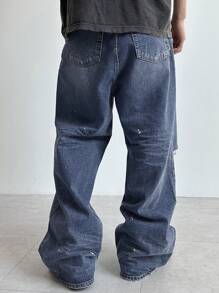 DAZY Distressed Washed Blue Men's Denim Jeans For Spring & Summer - Blue - View 2