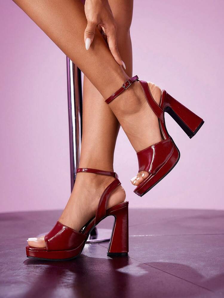 CUCCOO LuxiPop 女性用 スクエアトゥ厚底ハイヒールサンダル、ファッションミニマリストデザイン、お出かけ、ナイトクラブ、パーティー、ハロウィン、クリスマス、新年に適しています