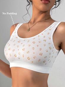 SHEIN 1 pieza Sujetador inalámbrico para mujer, sujetador cómodo para usar en primavera, verano y todo el año - Blanco - Ver 4