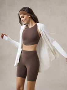 OutZeal 女士白色防晒外套 夏季日常休闲长袖上衣 防紫外线 速干 带帽 拇指孔 - 白色 - 查看 8