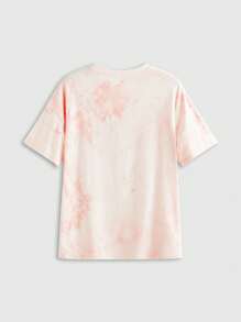 Nick 90's X ROMWE T-shirt ampia da donna con collo a giro, in stile tie-dye, con divertente motivo a cartoni animati