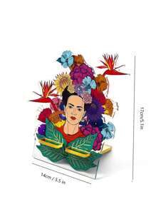 Frida Kahlo X SHEIN Soporte grueso portátil de decoración de escritorio para teléfono móvil / tableta con figura impresa pintada acrílica