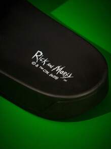 Rick and Morty X SHEIN Cute Cartoon PVC Unisex Slide Sandals, Suitable For Indoor And Outdoor Wear, Black - Multicolor - View 5