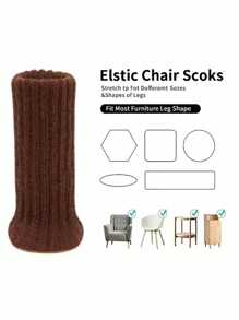 4 件针织桌腿袜，保护您的地板和家具，布艺桌椅腿袜羊毛高弹地板保护套防滑椅腿脚袜家具套套装，适用于直径，针织家具垫