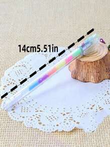 SHEIN 3/6 Pieces/Lot Brand New 6-Color Highlighter Pen Stationery Cute Design Ink 6-Color Highlighter Marker Pen Stationery Tip Pen Colorful Writing Supplies