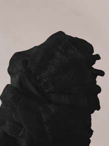 SHEIN SXY Quần short cạp thấp viền ren trắng xếp nếp - màu đen - Xem 7