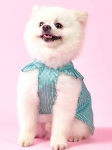 PETSIN Light Green Casual Sweet Vest Style Summer Breathable Puppy/Cat Harness Dress, Suitable For Spring/Summer - Green - View 2
