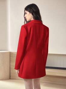 MOTF STUDIO BLAZER ESTRUCTURADO DE SOLAPA ÚNICA - Rojo - Ver 2