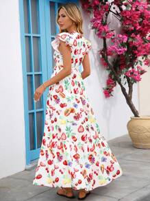 Vivid Eden 女士水果印花盖袖连衣裙 - 彩色 - 查看 3