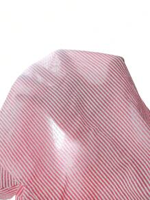 SHEIN 2 pièces/set Ensemble de chemise à manches courtes en coton tissé rayé et pantalon large pour jeunes filles. Décontracté pour printemps/été, villégiature, vacances, été, voyage