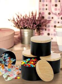 12 hộp nến kim loại 4oz/8oz có nắp vân gỗ - Hoàn hảo cho việc tự làm nến, liệu pháp hương thơm và thủ công - Hộp đựng bền, có thể tái sử dụng để trang trí nhà cửa và làm quà tặng tiệc - màu đen - Xem 5