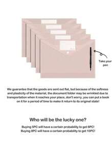 SHEIN 1 Peça/5 Peças/10 Peças Conjunto, Cores Aleatórias, Pasta Transparente À Prova D'água com Bolsa de Etiqueta, Bolsa de Arquivo, Bolsa de Armazenamento Transparente A4, Suprimentos de Escritório e Bolsa de Informações, Adequada para Organizador de Arquivos Escolares, de Escritório e Empresariais - Multicolorido - Visão 6