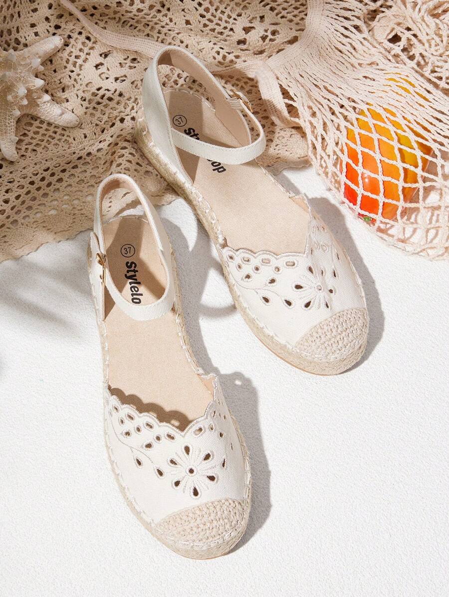 Styleloop Women's Embroidered Vacation Linen Flats - Beige - View 1