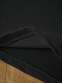 INAWLY Áo thun in khẩu hiệu phong cách Y2K dành cho nữ, thoải mái, giản dị, mùa xuân/hè - màu đen - Xem 3