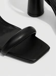 CUCCOO SZL Women Silver Rhinestone Embellished High Heel Sandals - Black - View 5