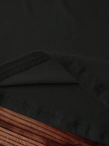 INAWLY 女士葡萄酒和奶酪俱乐部印花圆领T恤 - 黑色 - 查看 4