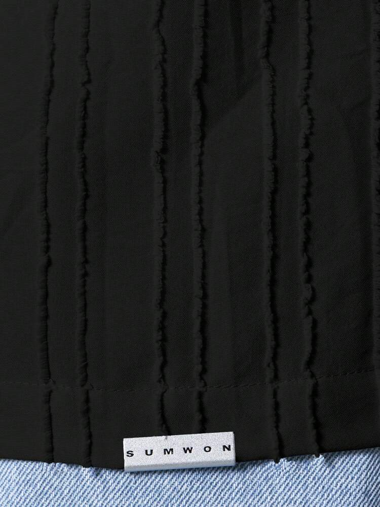 Textured Short Sleeve Button Down Regular Fit Casual Shirt