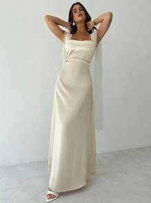 Firerie 夏季女士优雅浪漫派对毕业婚纱，杏色心形领口网眼缎腰修身连衣裙