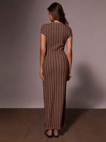Athîral Abito casual da donna aderente a righe, di stile da resort