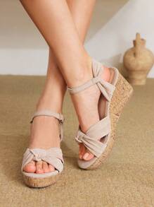 Styleloop Women's Fashion Casual Wedge Platform Sandals - Apricot - View 1