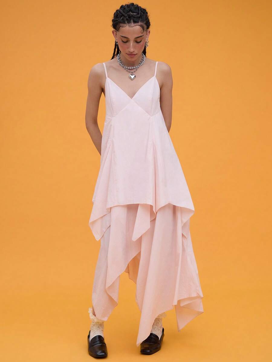 COUREZ Maxikleid mit Taschensaum / Sommerkleid Sommeroutfits für Frauen Urlaubsoutfits Y2K Vintage