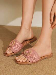 Styleloop Women's Textured Fabric Rope Sole Platform & Wedge Sandals, Bohemian Style For Vacation