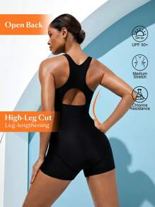 Swim Nautrix Women's Summer Solid Color Nylon Rash Guard Sleeveless Crew Neck Surfing Swimsuit, Loose Style