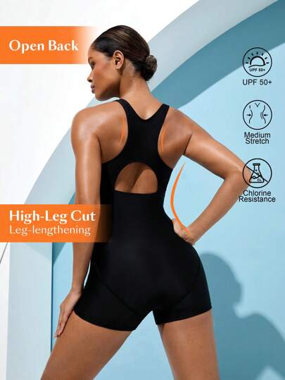 Swim Nautrix Women's Summer Solid Color Nylon Rash Guard Sleeveless Crew Neck Surfing Swimsuit, Loose Style