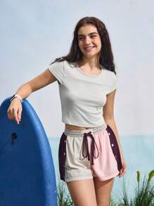 In My Nature Women's Solid Color Casual Outdoor T-Shirt, Summer - Grey - View 14