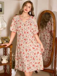 CottageSlumber 浪漫碎花撞色女式睡袍