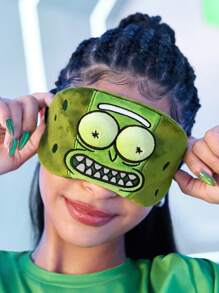 Rick and Morty X SHEIN 1 Pc 3 D Eye Shape Cucumber Eye Mask, Fun Gift, Effective Light Blocking, Soft Material, Comfortable, Suitable For Travel & Sleeping,Vacation - Multicolor - View 4