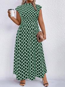 SHEIN Clasi Đầm Maxi Cổ Giả In Chấm Bi Plus Trang Phục Cho Nữ - Nhiều màu - Xem 1