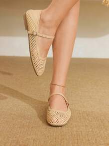 Styleloop Sandalias de plataforma con cuña y tira de tobillo con estampado de moda para mujer