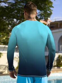 Manfinity Swimmode Camiseta de traje de baño para hombres con efecto degradado para surf en la playa