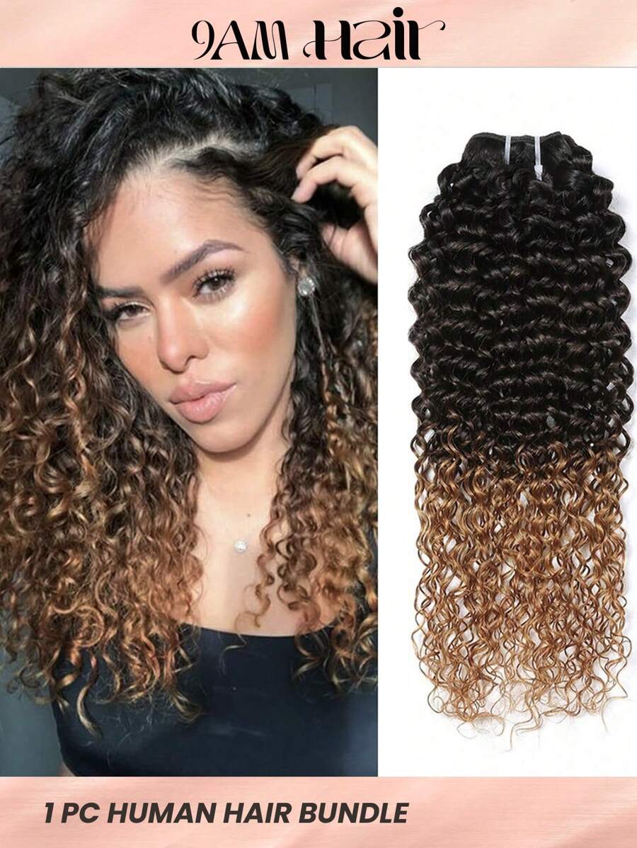 1B/4/30 Jerry Curly Brazilian Remy Hair 1PC Bundles For Women Kinky Curly Weave Human Hair Extensions 100% Human Hair - S1/4/30 - View 1