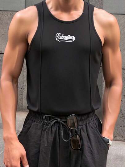 SHEIN Parte superior sin mangas informal para adolescentes, ropa deportiva de estilo punk rock y universitario para uso diario, fiestas y festivales de música, adecuado para primavera/verano