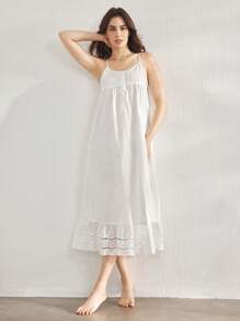 Ocili Leisure 100% Cotton Embroidered Open Front Button Down Comfortable Women's House Dress