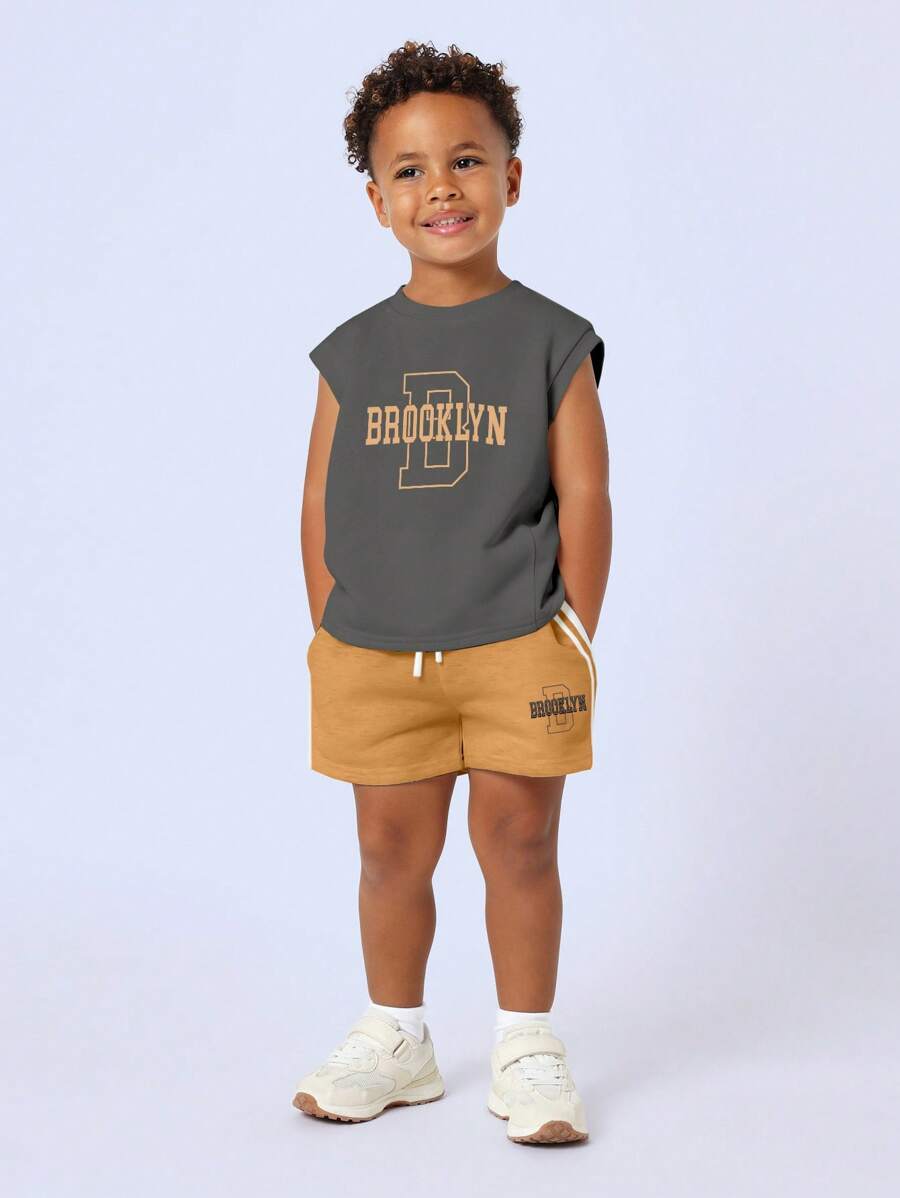 SUMWON Brooklyn Varsity 无袖棒球运动夏季休闲户外儿童背心运动服度假装 - 橘色 - 查看 1