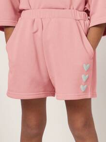 SUMWON Casual Two-Piece Self Love Crew Sweatshirt Shorts Set Loungewear Matching Athletic Outfit Spring Summer Comfy Workout Play Set