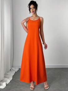 Calvaya Women's Elegant Lace Backless Sleeveless Maxi Dress, Vacation Style