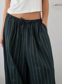 COUREZ 低腰宽松灯笼裤，法兰绒格纹/Y2K风格外出穿搭，秋季女装，秋冬服装，返校季阔腿裤