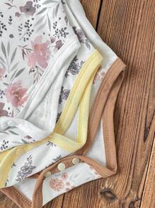 3 Stück/Set Ditsy Blumen Neugeborene Baby Mädchen Lässig Slip Kleid & Hauskleidung Set Mädchen Kleidung Set Teenager Mädchen Shirts Regenbogen Sommer Sets Pride Neugeborene Baby Mädchen Kleidung Sommer