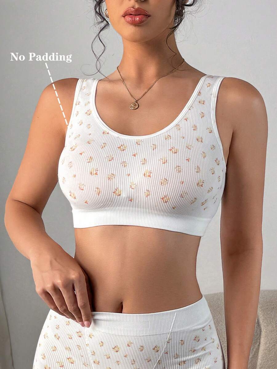 SHEIN 1 pieza Sujetador inalámbrico para mujer, sujetador cómodo para usar en primavera, verano y todo el año - Blanco - Ver 1