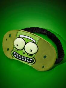 Rick and Morty X SHEIN 1 Pc 3 D Eye Shape Cucumber Eye Mask, Fun Gift, Effective Light Blocking, Soft Material, Comfortable, Suitable For Travel & Sleeping,Vacation - Multicolor - View 5