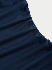 Sweetra Off-Shoulder Ruched Bodycon Mini Party Dress, Chic Layered Ruched Sexy Club Mini Dress For Women - Blue - View 5