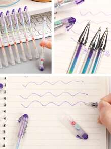 SHEIN 3/6 Pieces/Lot Brand New 6-Color Highlighter Pen Stationery Cute Design Ink 6-Color Highlighter Marker Pen Stationery Tip Pen Colorful Writing Supplies