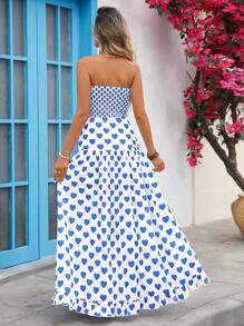 Vivid Eden 女士心形印花无袖连衣裙，休闲度假装 - 彩色 - 查看 2