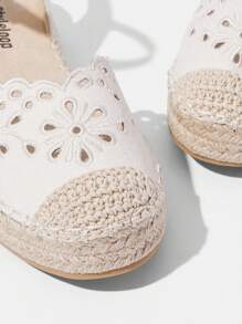 Styleloop Women's Embroidered Vacation Linen Flats - Beige - View 4