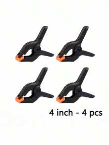 10 个装 4 英寸重型塑料弹簧夹，适用于背景支架、摄影、办公室、DIY 项目、小型重型夹子，适用于工艺品、背景支架、木工、摄影工作室；多用途弹簧夹 - 强力抓握塑料夹，适用于木工、摄影背景和工艺品、男士工具 - 黑色 - 查看 10